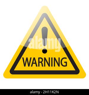 Gelbes Warnzeichen mit Ausrufezeichen. Symboldarstellung für Vektorsymbole Stock Vektor