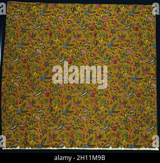 Streifen des Holzschnitts bedruckte Baumwolle, 1780. Firma Christophe Philippe Oberkampf (Französisch, 1738-1815). Holzschnitt auf Baumwolle; gesamt: 88,9 x 85,7 cm (35 x 33 3/4 in.). Stockfoto