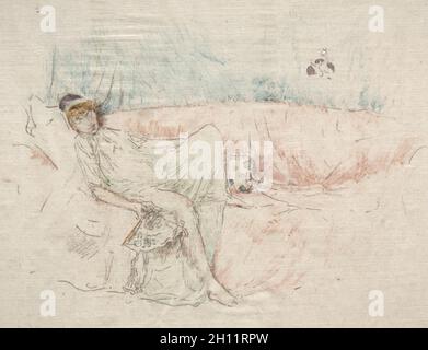 Drapierte Figur In Der Rücklage, 1892. James McNeill Whistler (amerikanisch, 1834-1903). Lithographie; Stockfoto