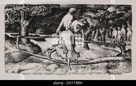 Die Sintflut, 1829. Edward Calvert (Großbritannien, 1799-1883). Lithographie; Stockfoto