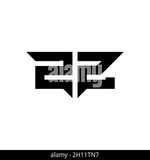 ZZ Monogram Logo Brief mit einfachen modernen Form Stil Design Vorlage Vektor isoliert auf weißem Hintergrund Stock Vektor