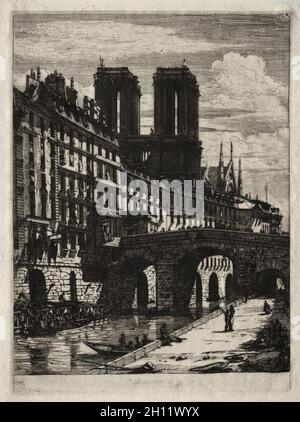 Radierungen von Paris: Le Petit Pont, 1850. Charles Meryon (Französisch, 1821-1868). Ätzen; Stockfoto