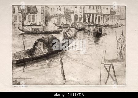 Radierungen von Venedig: Traghetto San Felice, 19. Jahrhundert. Otto H. Bacher (Amerikaner, 1856-1909). Ätzen; Stockfoto