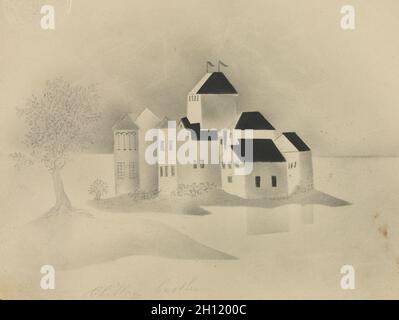 Chillon Castle, 1800. Mary Altha Nims (Amerikanerin, 1817-1907). Bleistift; Stockfoto