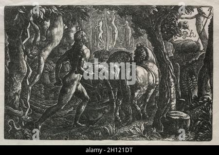 Der Pflugmann, 1829. Edward Calvert (Großbritannien, 1799-1883). Holzgravur; Stockfoto