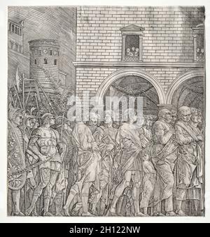 Die Triumps von Caesar: Die Senatoren, 1400. Schule von Andrea Mantegna (Italienisch, 1431-1506). Gravur; Stockfoto