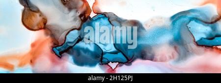 Marmor Abstrakte Kunst. Mineralische Illustration. Blaugrün Stockfoto