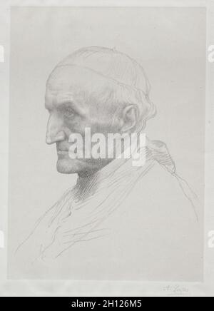 Porträt von Cardinal Manning (2. Platte). Alphonse Legros (Französisch, 1837-1911). Lithographie; Stockfoto