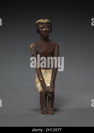 Sitzt Modell Sailor, C. 2.000 bis 1.000 v. Chr.. Ägypten, Mittleres Reich, späte 11. Dynastie (2040-1980 v. Chr.) bis zum frühen 12. Dynastie (1980-1951 v. Chr.). Lackiert, Sycamore fig; Durchschnitt: 11 cm (4 5/16 in.). Stockfoto