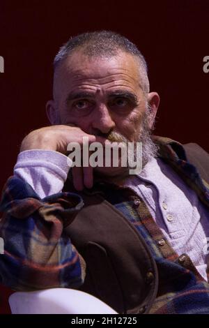 Turin, Italien. Oktober 2021. Der italienische Sänger und Autor Giovanni Lindo Ferretti ist Gast der Buchmesse 2021 in Turin. Kredit: Marco Destefanis/Alamy Live Nachrichten Stockfoto