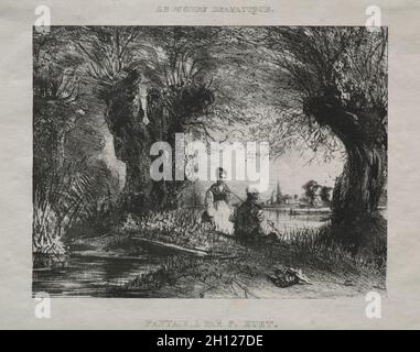 Fantasy, 1836. Paul Hüet (Französisch, 1803-1869). Lithographie; Stockfoto