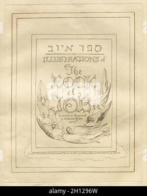 Das Buch Hiob: Titelseite, 1825. William Blake (Großbritannien, 1757-1827). Gravur; Stockfoto