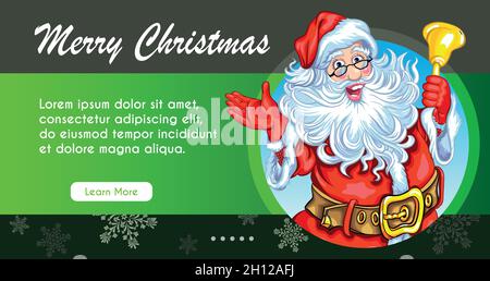 Weihnachtskarte mit Weihnachtsmann. Frohe Weihnachten Stock Vektor