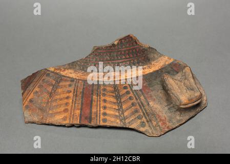 Fragment, 1400-1532 AD. Peru, Inka, 1400-1532 AD. Töpferei; gesamt: 5,5 x 21,6 cm (2 3/16 x 8 1/2 in.). Stockfoto