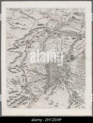 Die Belagerung von La Rochelle: Platte 6, 1628-1630. Jacques Callot (Französisch, 1592-1635). Radierung; Blatt: 64.5 x 51 cm (25 3/8 x 20 1/16 Zoll); Plattenmark: 57.3 x 45.2 cm (22 9/16 x 17 13/16 Zoll). Stockfoto