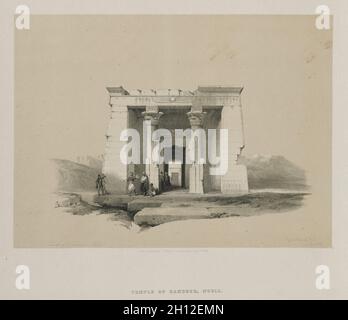 Ägypten und Nubien, Band II: Tempel von Dandour, Nubien, 1848. Louis Haghe (British, 1806-1885), F. G. Moon, 20 Threadneedle Street, London, Nach David Roberts (Scottish, 1796-1864). Farblithographie; Blatt: 37.4 x 43.7 cm (14 3/4 x 17 3/16 Zoll); Bild: 26 x 35.3 cm (10 1/4 x 13 7/8 Zoll). Stockfoto