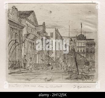 The Square, 1878. Otto H. Bacher (Amerikaner, 1856-1909). Ätzen; Stockfoto