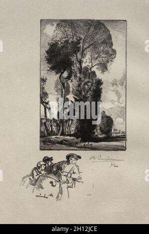 Le Bocage. Auguste Louis Lepère (Französisch, 1849-1918). Lithographie; Stockfoto