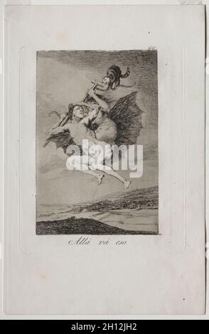 Caprichos: Da Geht Es.. Francisco de Goya (Spanisch, 1746-1828). Ätzung und Aquatinta; Stockfoto