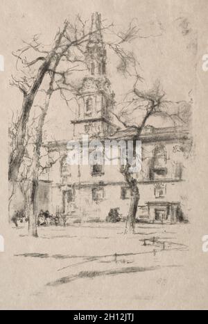 St. Giles-in-the-Fields, 1896. James McNeill Whistler (amerikanisch, 1834-1903). Lithographie; Stockfoto