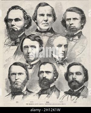 Die Abtretende Delegation Von South Carolina, 1860. Winslow Homer (Amerikanisch, 1836-1910). Holzgravur; Stockfoto
