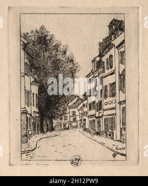 Sechs Radierungen: Notre Dame, Pontoise, 1895. Paul Gachet (Französisch, 1828-1909). Ätzen; Blatt: 32,4 x 25,2 cm (12 3/4 x 9 15/16 in.); plattenrand: 21 x 17 cm (8 1/4 x 6 11/16 in.). Stockfoto