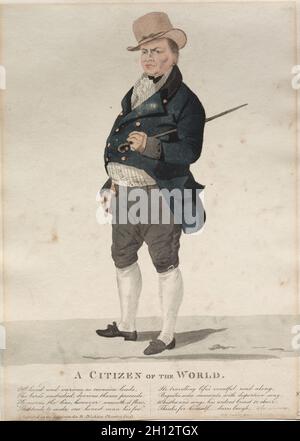 Ein Welteinist. Richard Dighton (Großbritannien, 1795-1880). Radierung, handfarbig; Stockfoto