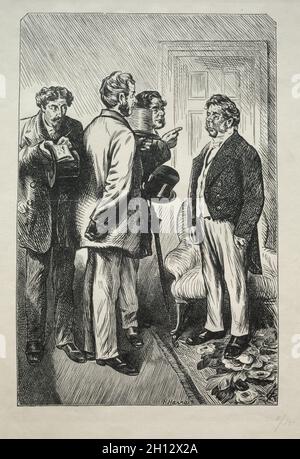 Unser Weihnachtstruthahn, Mr. Bobsby Betroffen, 1868. Charles Samuel Keene (Großbritannien, 1823-1891). Holzgravur; Stockfoto