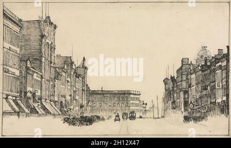 Downtown, Cleveland, c. 1870-1909. Otto H. Bacher (Amerikaner, 1856-1909). Bild: 13.3 x 22.9 cm (5 1/4 x 9 Zoll). Stockfoto