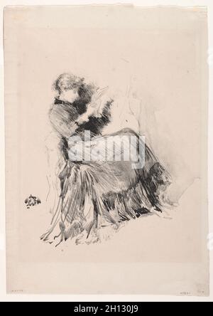 Studie, 1878. James McNeill Whistler (amerikanisch, 1834-1903). Lithographie; Stockfoto