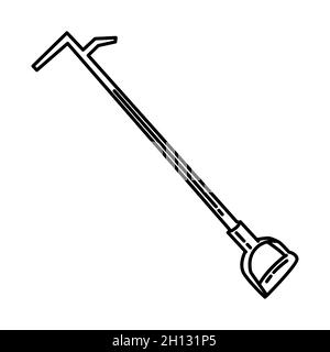 Feuerhaken Teil von Feuerwehrbedarf Zubehör und Ausrüstung Gerät Handgezeichnetes Icon Set Vektor. Stock Vektor