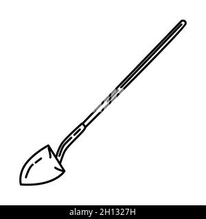 Feuerwehr Schaufel Teil von Feuerwehrbedarf Zubehör und Ausrüstung Gerät Hand gezeichnet Icon Set Vektor. Stock Vektor