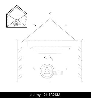 Dot to dot Weihnachten Puzzle für Kinder. Connect dots Spiel. Abbildung des Umschlags Stockfoto