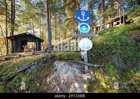 Sauna auf den Inseln Ruuhonsaaret, Taipalsaari, Finnland Stockfoto