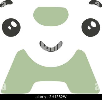 Schreiben Sie Eine niedliche kawaii Charakter isoliert auf weißem Hintergrund, Vektor-Clip-Art. Stock Vektor