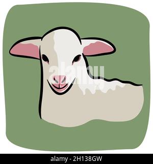 Weiße Schafe Illustration Stock Vektor