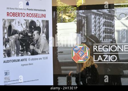 Rom, Italien. Oktober 2021. Pressekonferenz zur Verleihung des Roberto Rossellini International Award bei der Spazio Roma Lazio Film Commission - 15. Oktober 2021 Quelle: Independent Photo Agency/Alamy Live News Stockfoto