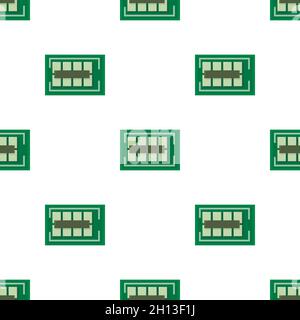 Computer Bus Muster nahtlose Hintergrund Textur wiederholen Tapete geometrischen Vektor Stock Vektor