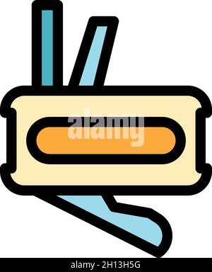 Symbol für Multitool-Messer. Kontur Multitool Messer Vektor Symbol Farbe flach isoliert Stock Vektor