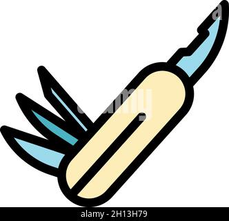 Multitool swiss Icon. Kontur Multitool swiss Vektor Symbol Farbe flach isoliert Stock Vektor