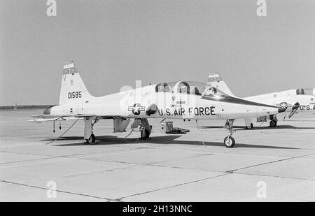 Ein Talon-Düsenjäger der United States Air Force Northrop T-38A des 47. Flying Training Wings. Seriennummer 01585. Stockfoto