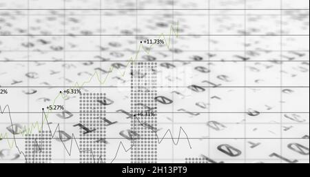Abbildung der binären Codierung über der Verarbeitung von Finanzdaten Stockfoto