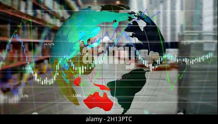 Bild der weltweiten Verarbeitung von Finanzdaten Stockfoto