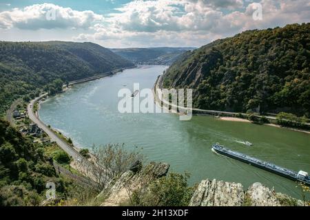 Blick auf das Rheintal vom Aussichtspunkt Spitznack Stockfoto