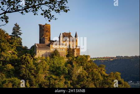 Schloss Katz, romantische Orte am Rhein Stockfoto