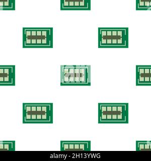 Computer Bus Muster nahtlose Hintergrund Textur wiederholen Tapete geometrischen Vektor Stock Vektor