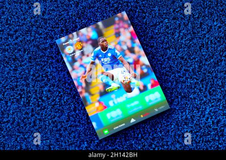 Leicester, Großbritannien. Oktober 2021. 16. Oktober 2021; King Power Stadium, Leicester, England; Premier League Football, Leicester City versus Manchester United; das Spieltagesprogramm Credit: Action Plus Sports Images/Alamy Live News Stockfoto