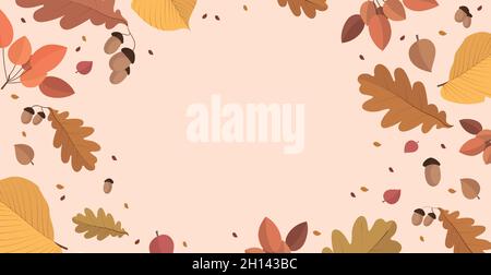 Abstrakte Herbst Web Hintergrund Vorlage mit vielen verschiedenen Blättern - Vektor-Illustration Stock Vektor