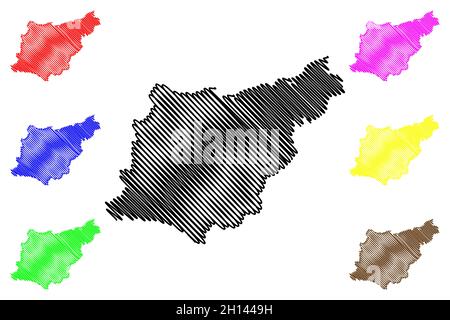 Provinz Gipuzkoa (Königreich Spanien, Baskische Autonome Gemeinschaft, Baskenland) Kartenvektordarstellung, Skizze Gipuzkoa Karte Stock Vektor