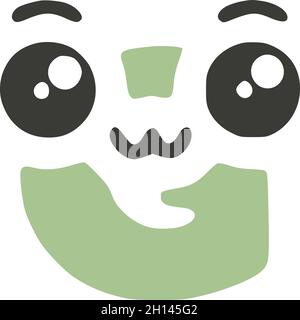 Buchstabe G niedlich kawaii Charakter, lustige Emoticon Vektor Clip Art. Stock Vektor